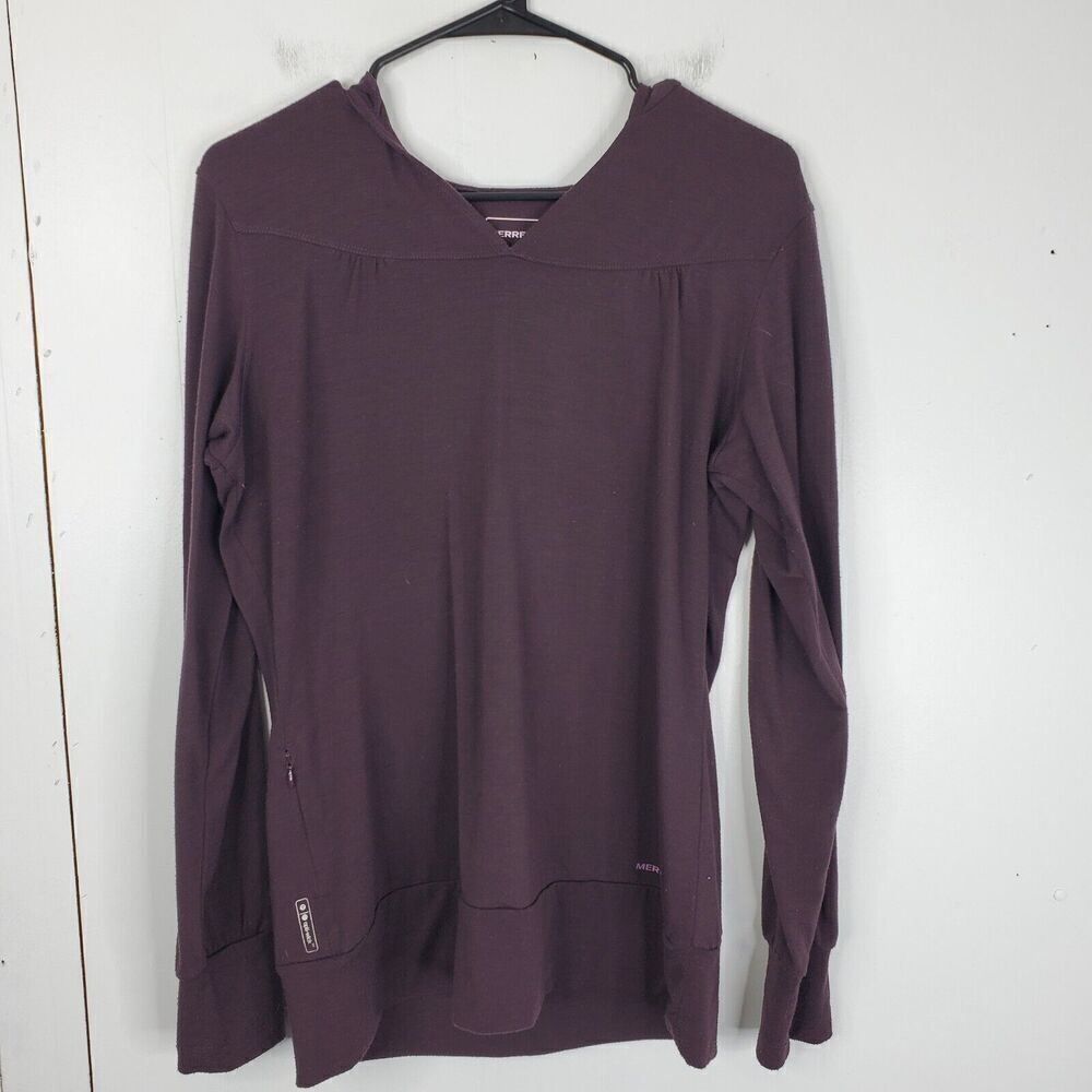 Merrell Optiwick Hoodie Sweatshirt Fitted Purple UPF 30 Hiking Womens M